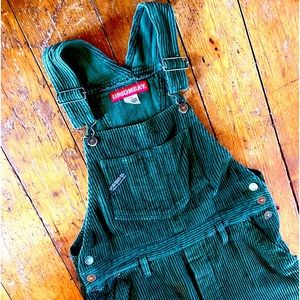 Vintage UNIONBAY olive Y2K green cord overalls